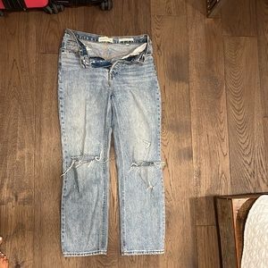 Denim Forum  jeans, rips, The Joni High Rise Loose 29L, size 26